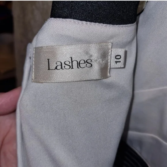 Lashes Bodycon Dress Womens Size 10 Floral Stretch Short Geometric Design - Picture 7 of 8